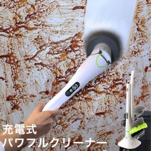 充電式パワフルクリーナー スタンド付き バスポリッシャー キッチンブラシ 充電式 コードレス 4つのブラシ付