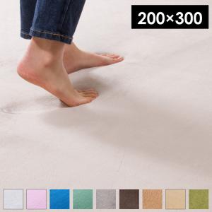 極厚低反発ラグ 200×300cm 長方形 無地 滑り止め付 ホットカーペット対応 北欧 おしゃれ リビング ラグ ラグマット カーペット
