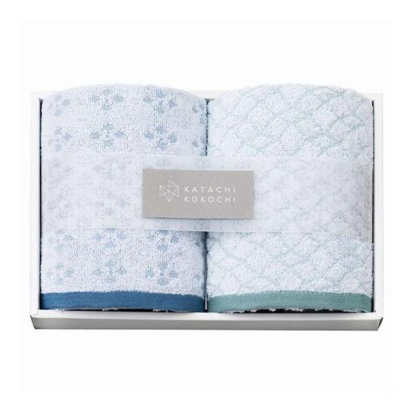 フェイスタオル2P KATACHI KOKOCHI カタチココチ ブルー K-20102/6 ギフト...