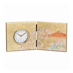 加賀箔 屏風時計 華富士 16838 ギフト プレゼント 代引不可