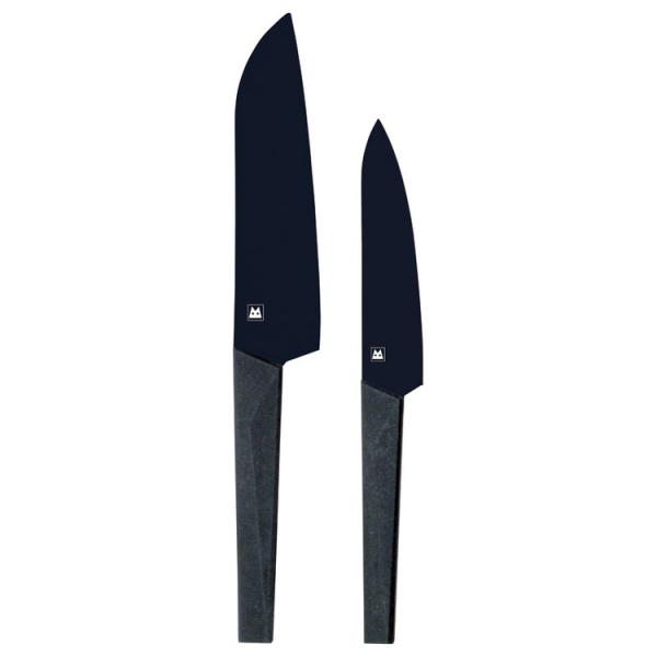 ブラックキッチンナイフ2点セット バイアキッチン 金属食器 80I 代引不可