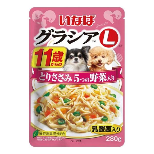 24個セット いなば グラシアL 11歳からのとりささみ 5つの野菜入り 280g x24