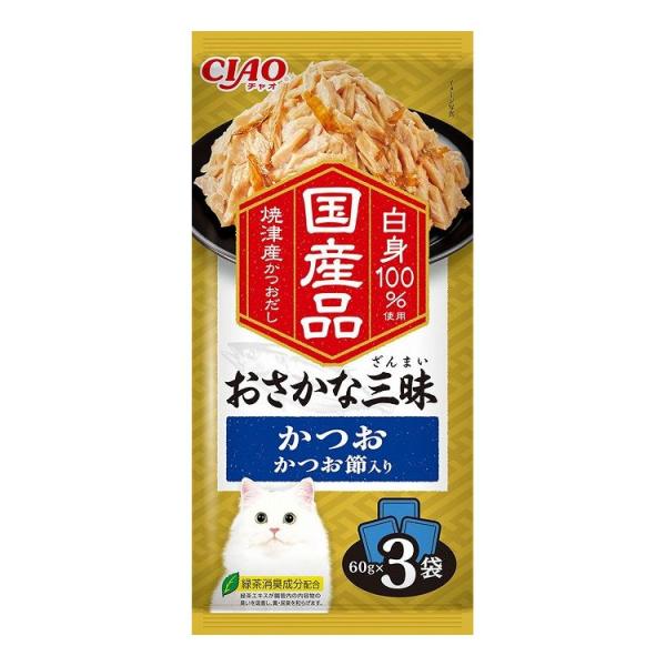 16個セット CIAO おさかな三昧 かつお かつお節入り 60g×3袋 x16