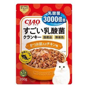 いなばペットフード CIAO すごい乳酸菌クランキー かつお節入り チキン味 200g 猫 猫用 キャットフード おやつ フード ペット ペットフード｜recommendo