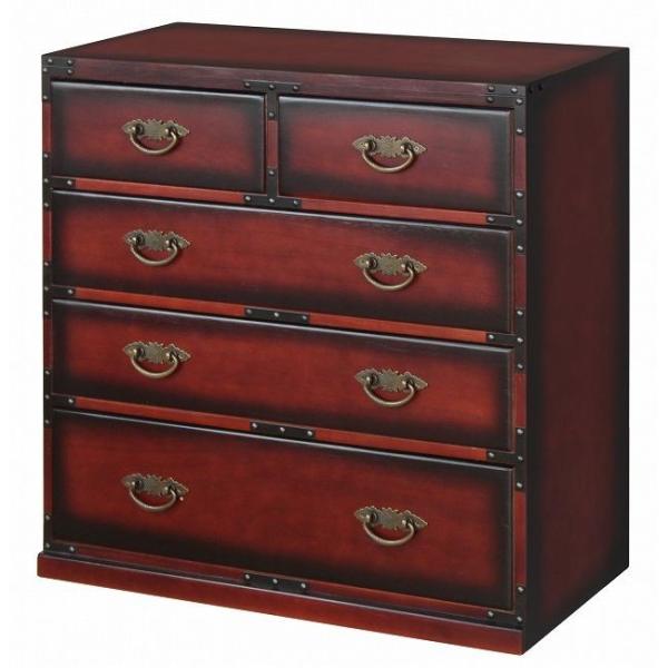 民芸チェスト 民芸調家具 民芸 家具 民芸調 民芸箪笥 木製 たんす タンス チェスト 完成品 桐 ...