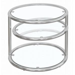 3段ラウンドガラステーブル サークルテーブル3段 ガラスラック
