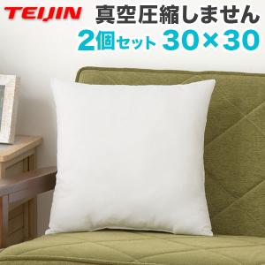 クッション 2個組 テイジン製中綿使用 40x40 洗える ウォッシャブル