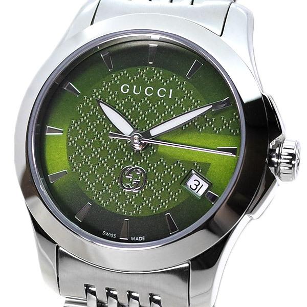 グッチ GUCCI 腕時計 レディース YA1265008 クォーツ グリーン シルバー 送料無料