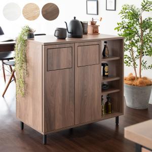 ゴミ箱 天然木分別ダストボックス タイル付 3分別 カウンター キッチン