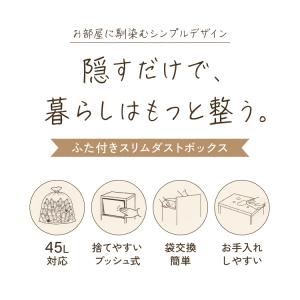 ゴミ箱 扉付き プッシュ式 45L おしゃれ ...の詳細画像1