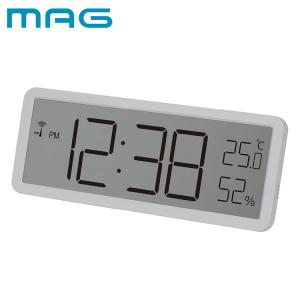 MAG マグ 置き時計 デジタル 電波時計 温度計 湿度計 温湿度計 シンプル インテリア リビング カウンター 置き掛け兼用 電池交換