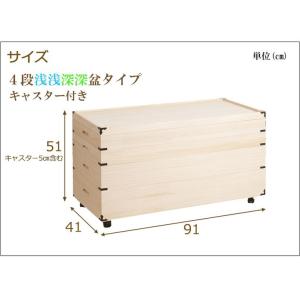 キャスター付き桐衣装箱 4段 高さ51 隅金具...の詳細画像2
