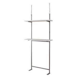 日本製 つっぱり ラック ホワイト 幅89.5 二段 2段 高さ調節 収納 国産 オープンラック シェルフ 棚 収納棚 おしゃれ 白 つっぱり棚 代引不可