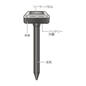 モグラ撃退器 ソーラー式 2本入 埋め込むだけ...の詳細画像1