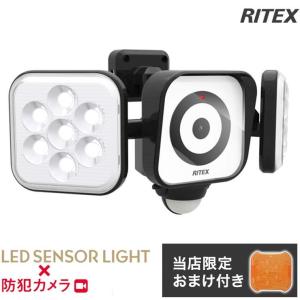 限定おまけ付き RITEX ライテックス C-AC8160 LEDセンサーライト 防犯カメラ 8W×2灯 コンセント式 LED センサースリムライト 防災 代引不可｜recommendo