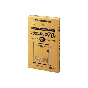 ケミカルジャパン 丈夫な厚口 ポリ袋 70L 半透明 100枚 HD-893 代引不可