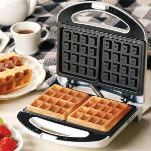 Wワッフルメーカー ワッフル オリジナルレシピ付き コンパクト