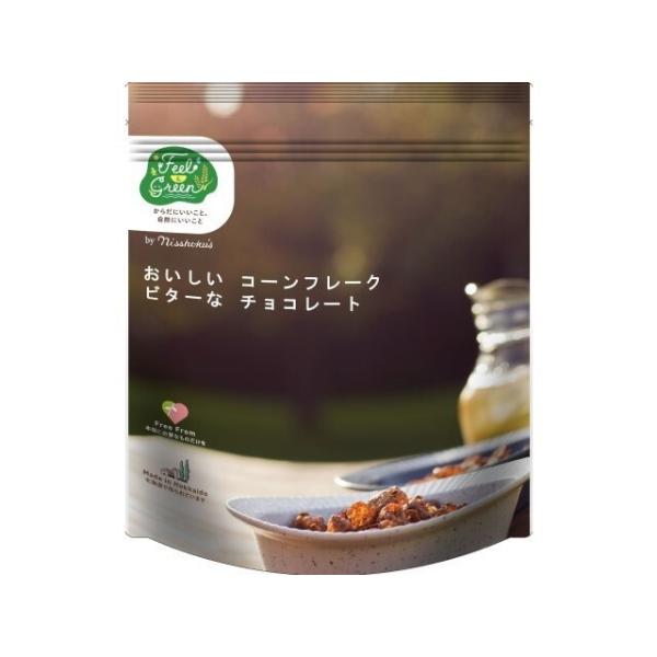 単品4個セット 日食 Feel&amp;Green コーンフレークビターなチョコレート 140g 代引不可