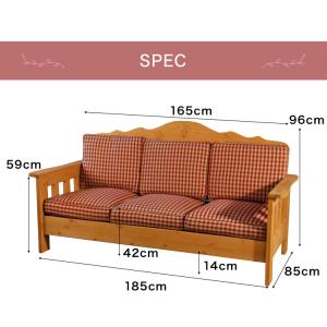 ソファ 3人掛け 幅185 奥行85 高さ96...の詳細画像1