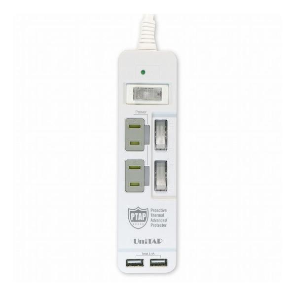 プリンストン UniTAP 火災防止+USB給電機能付マルチタップ PPS-UTAPS2