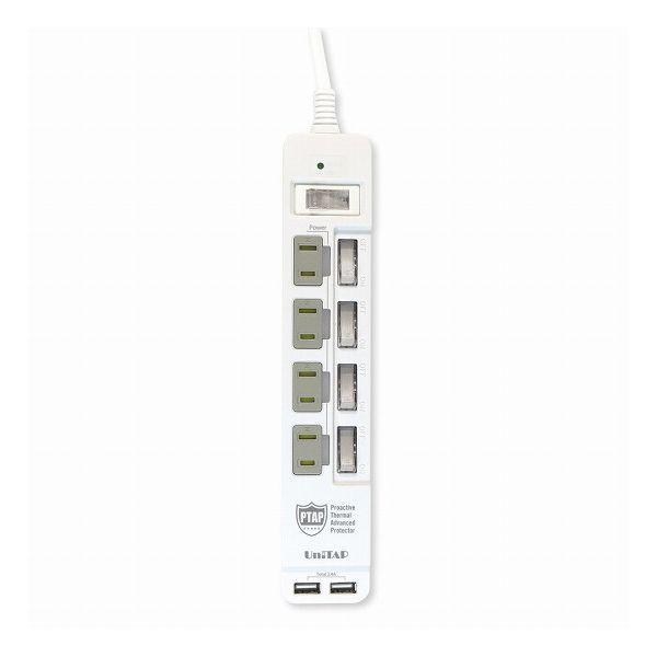 プリンストン UniTAP 火災防止+USB給電機能付マルチタップ ACx4 USBx2 PPS-U...