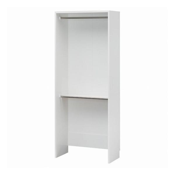 壁面収納 ハンガーラック 2段 日本製 幅80 木目調 耐震 おしゃれ 北欧 ナチュラル 白井産業 ...