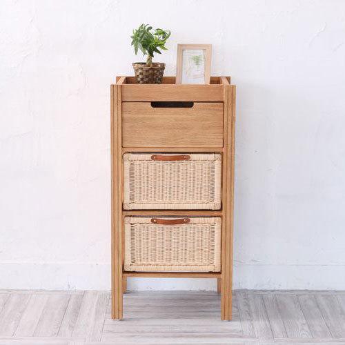家具 インテリア ランドリー チェスト チーク 無垢 木製 籐製 リビング 寝室 脱衣所 洗面所 引...