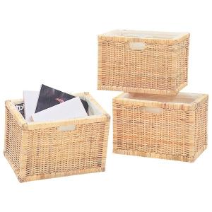 ラタン バスケット3個組 籐家具 バスケット ...の詳細画像2