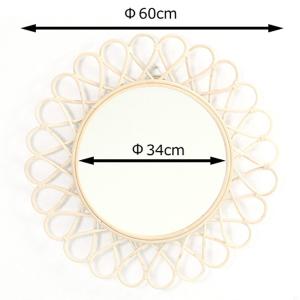 ラタン サンミラー 花型 フラワー型 直径60...の詳細画像2