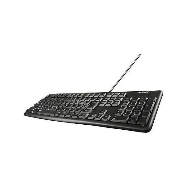 BUFFALO USB接続 有線スタンダードキーボード ロングケーブル ブラック BSKBU100L...