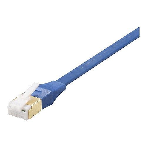 BUFFALO ツメ折れないCat7 LANケーブルフラット 5m ブルー BL7TF50BL 代引...