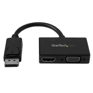 STARTECH.COM LTD DP2HDVGA トラベルAVアダプタ ツーインワン 2-in-1 DisplayPort ディスプレイポート - HDMI VGA変換アダプタ 代引不可｜recommendo