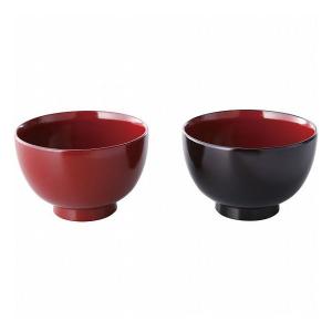 紀州塗 蔵 ペア羽反汁椀 溜色と古代朱 213-20 漆器 漆器椀 樹脂製汁椀