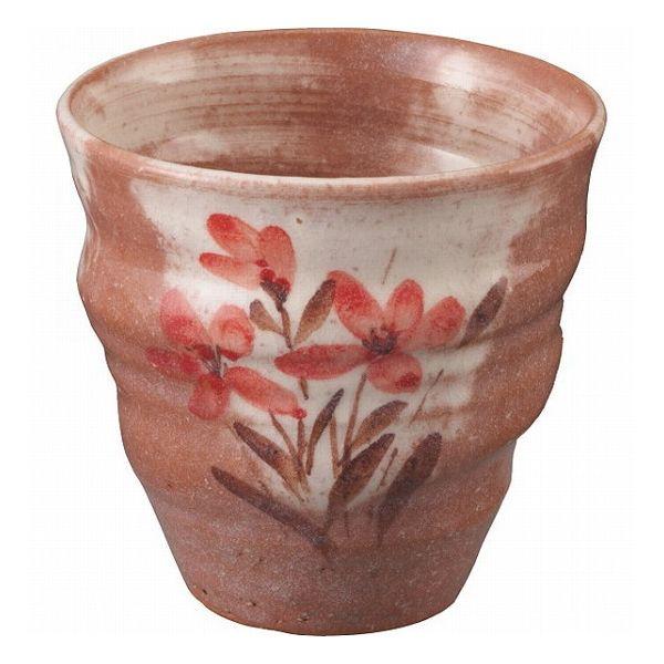 清水焼 赤草花 フリーカップ セイセン002‐02 和陶器 和陶湯呑み 湯呑み単品 代引不可