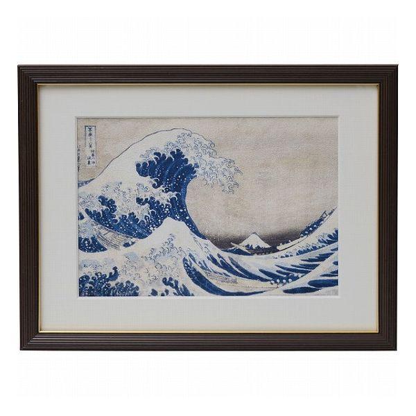 浮世絵額 葛飾北斎 神奈川沖浪裏 N14-473 室内装飾品 絵画額 日本画、掛け軸 代引不可