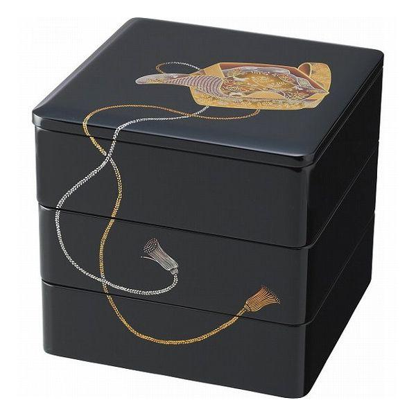 紀州塗 蔵 三段重箱 黒 244-10 漆器 漆器箱 木製重箱 代引不可