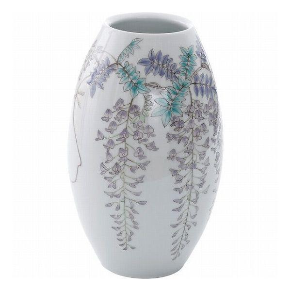 有田焼 福丈窯 藤絵 花瓶 03027 室内装飾品 花瓶 和陶花瓶 代引不可