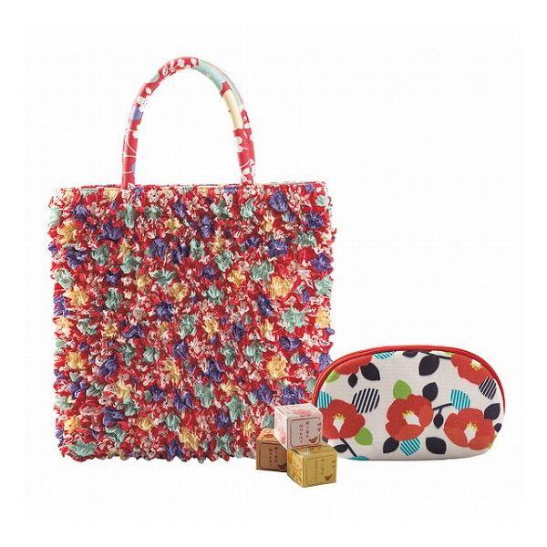 うるわ絞りトートバッグセット 桜赤セット - 繊維雑貨 繊維雑貨 小物縫製品 代引不可