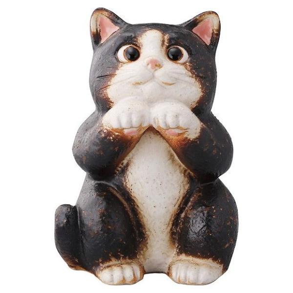 信楽焼 甘えん坊 猫 4-5216bk 代引不可
