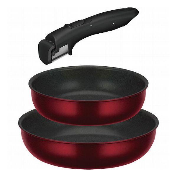 サーモス 取っ手のとれるフライパン3点セット ディープレッド KSD-3ADR 鍋ケトルフライパン ...