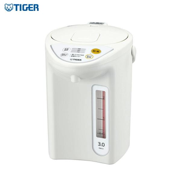 タイガー魔法瓶 マイコン電動ポット 電気ポット 3.0L 電動式 PDR-G301W ホワイト レビ...