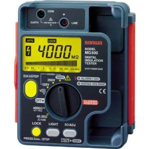 ＳＡＮＷＡ デジタル絶縁抵抗計 500Ｖ／250Ｖ／125Ｖ MG500 計測機器・電気測定器