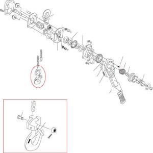 キトー ＬＢ016用部品 シタフック組 L5BA016-10212 チェンブロック・クレーン・レバー...