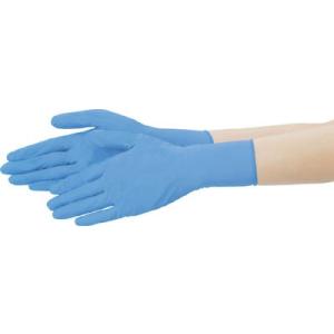 テイジン ニトリル手袋 粉付 青 L NBR-P10BL 作業手袋・使い捨て手袋