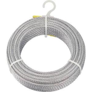 ＴＲＵＳＣＯ メッキ付ワイヤロープ Φ4ｍｍＸ50ｍ CWM-4S50 建築金物・工場用間仕切り・ワ...
