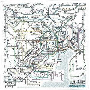 東京カート 鉄道路線図ハンカチ 首都圏 日本語 RHSJ｜recommendo