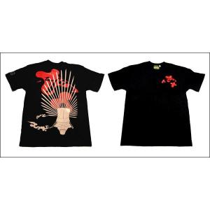 戦国武将Tシャツ 〔豊臣秀吉 馬蘭後立付兜〕 XSサイズ 半袖 綿100% ブラック(黒) 〔Uネック おもしろ〕 代引不可｜recommendo