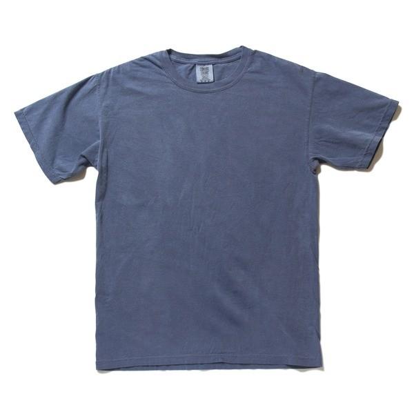 50回ウォツシュ加工ガーメント後染め６．２オンスヘビーウェイトTシャツ ブルージーン S 代引不可