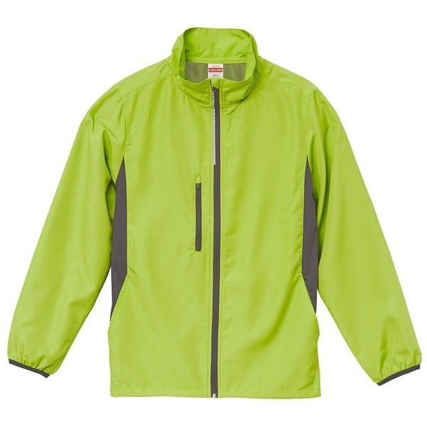 シャカシャカと音がしない撥水＆防風加工・リフレクター・裏地付スタンドジップジャケット ライムエイド ...