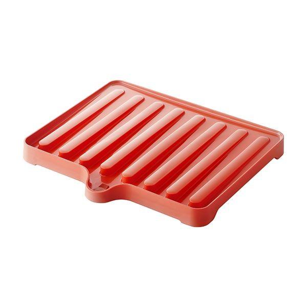 〔50セット〕 ドレーナー/水切り器具 〔レッド〕 38.4×34×3.5cm 本体：PP 『リベラ...
